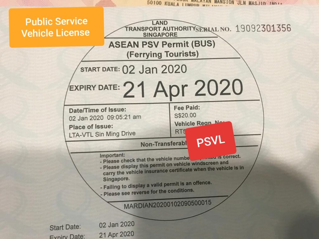 LTA Bus Permit